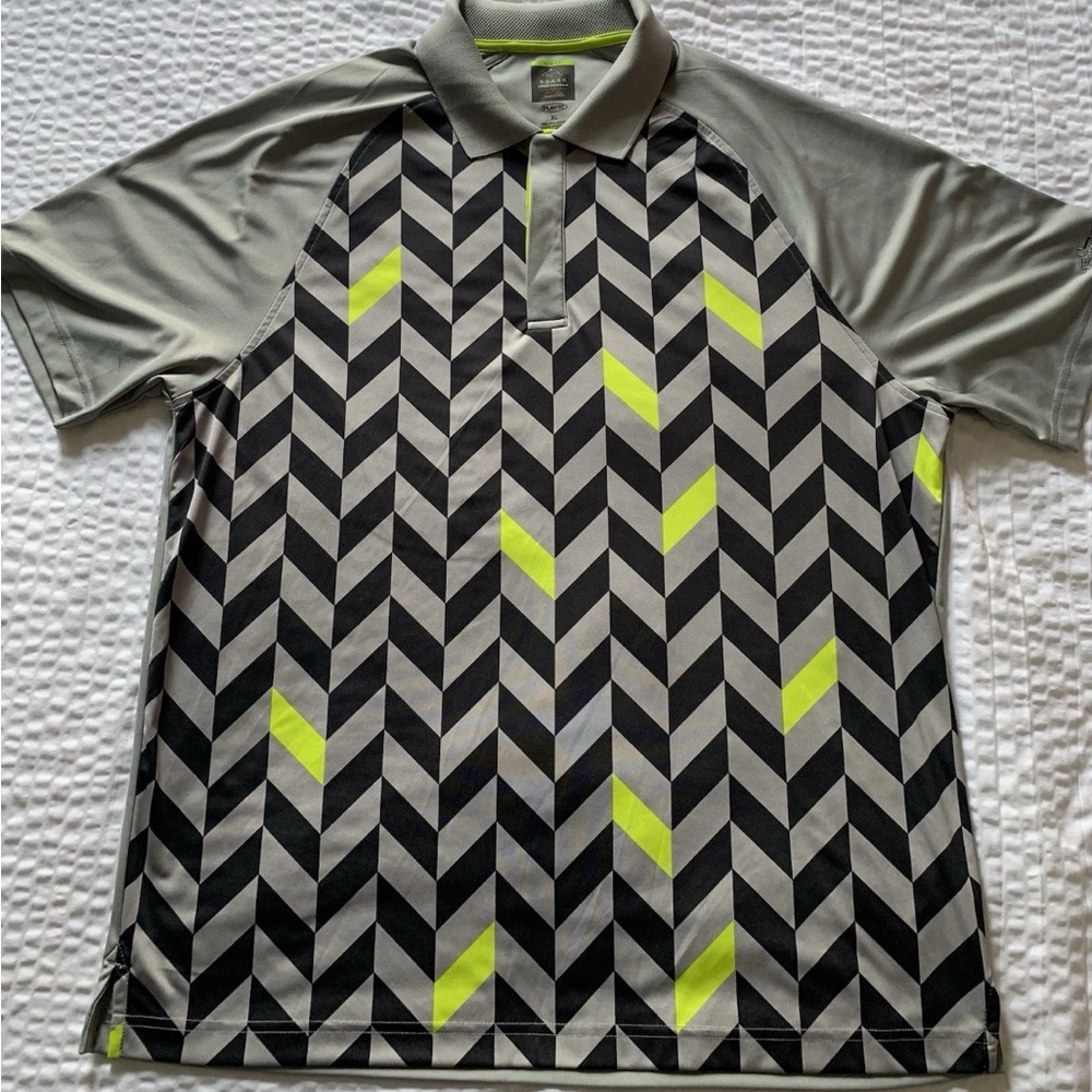 Greg Norman For Tasso Elba Slim Fit Shark Golf Shirt Men’s XL